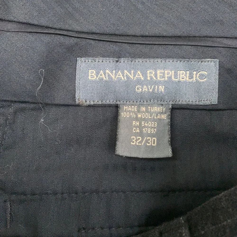 Banana Republic Pants Men 32W 30L Gray Pinstripe Gavin Wool Dress Trousers
